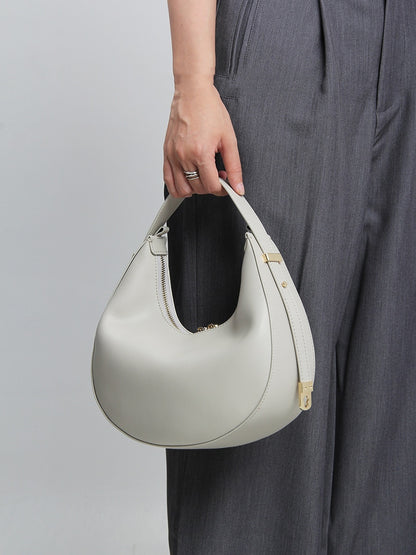 Orion Genuine Leather Half-Moon Bag model hand view