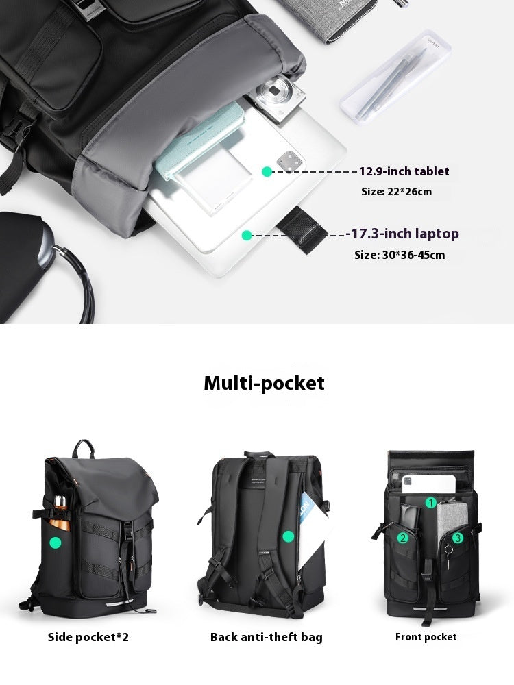 Apex Backpack - Nylon Laptop Backpack | Travel Backpack for Men pockets