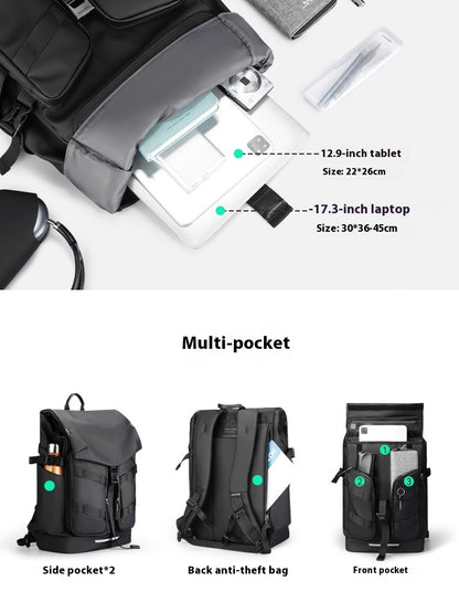 Apex Backpack - Nylon Laptop Backpack | Travel Backpack for Men pockets