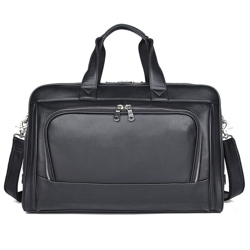 Leather Business Briefcase Laptop Bag front