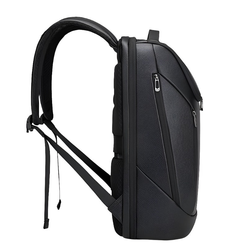 BG Metro Leather Laptop Backpack Side view