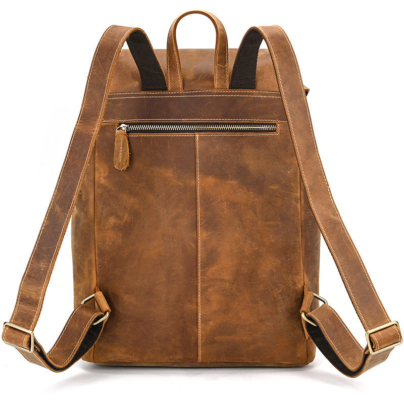 Atlas Genuine Leather Men's Shoulder Backpack back