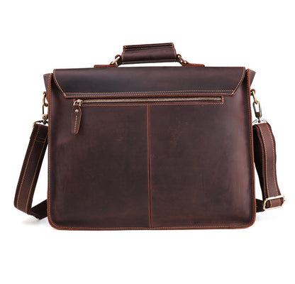 Leather Briefcase Vintage Retro Business back