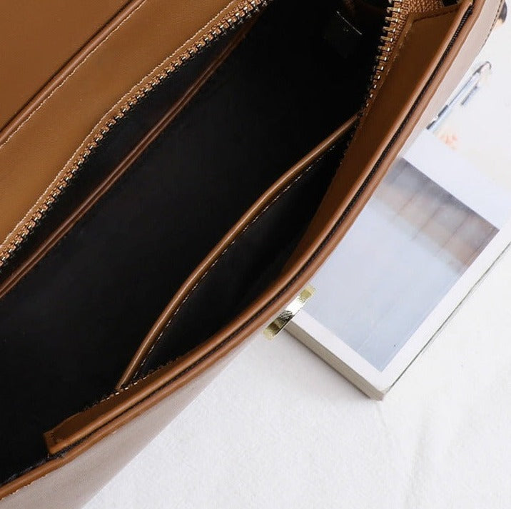 Women's Genuine Leather Saddle Bag interior