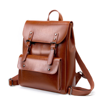 Dakota Genuine Leather Backpack brown model