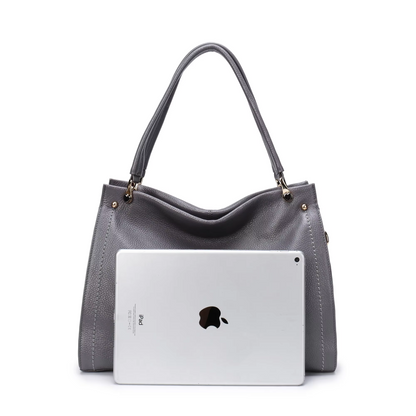 Leather Tote Bag for Women - Great Work Bag Size comparison with ipad