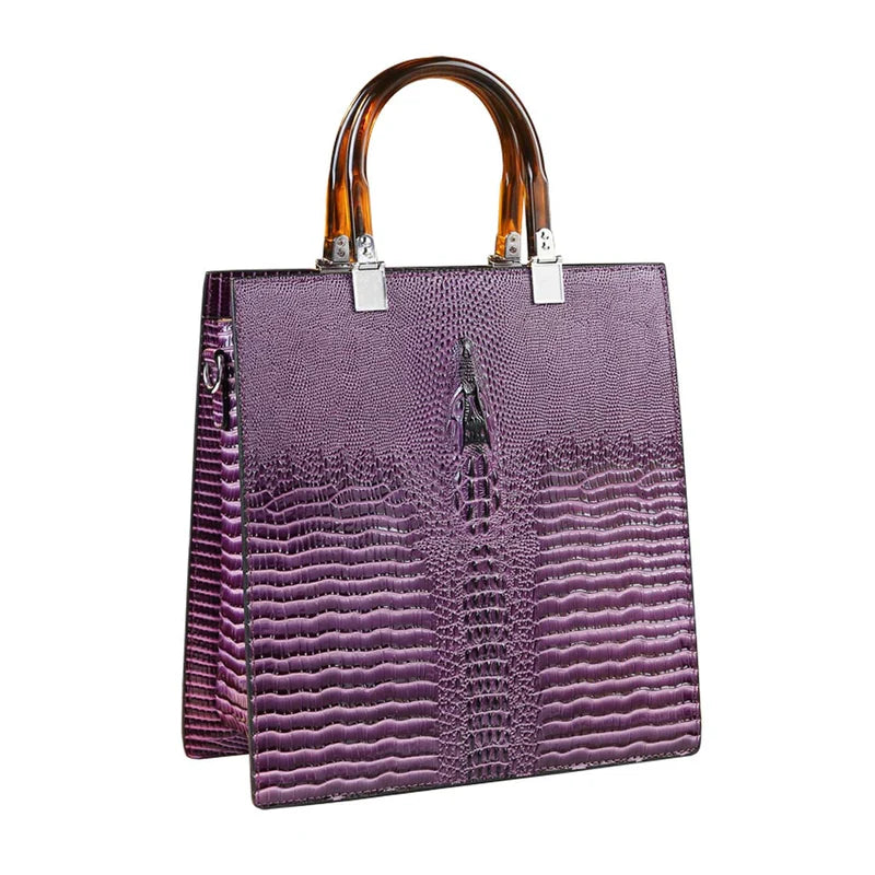 Lizard Patterned Leather Women's Handbag