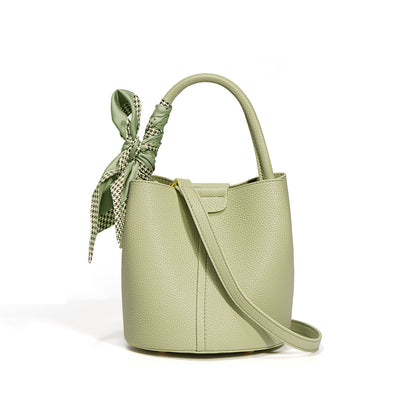 Leather Textured Bucket Handbag women's