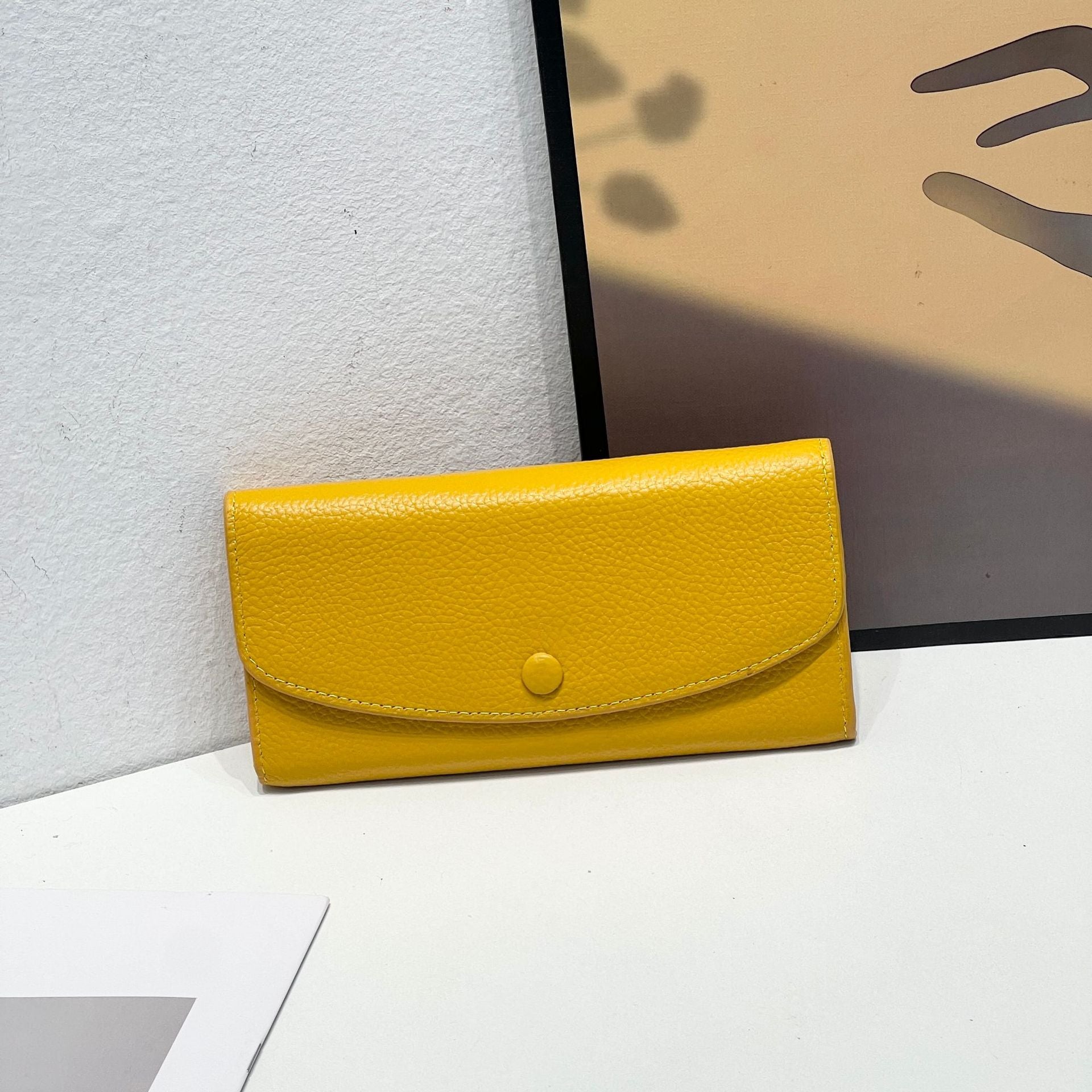 Women's Genuine Long Leather Wallet yellow