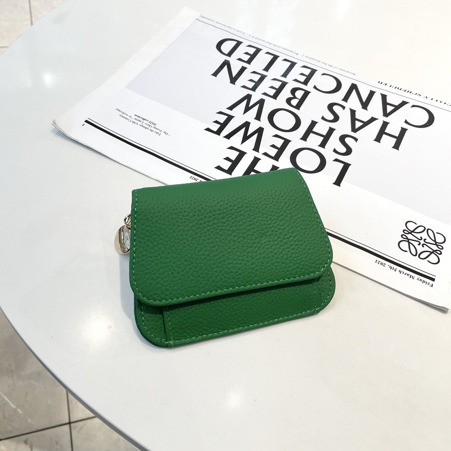 Women's Leather Card Holder green