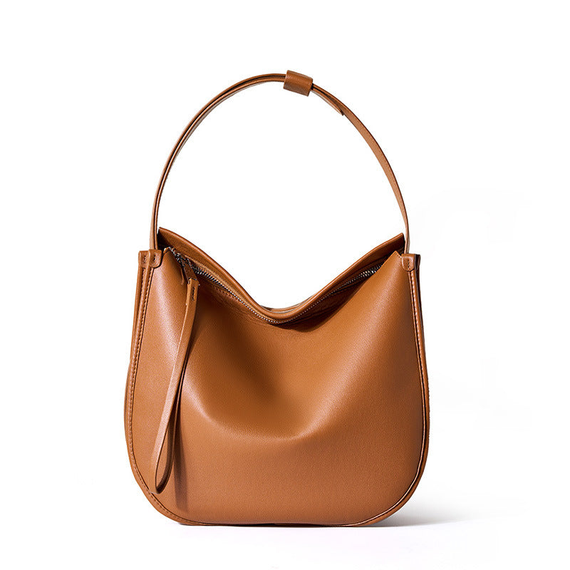 Classic Soft Leather Tote Bag Commuter brown