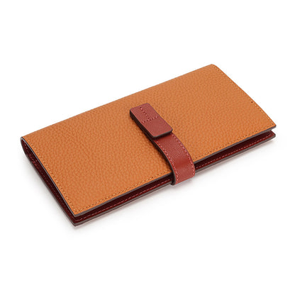 European Belt Long Women's Wallet orange brown