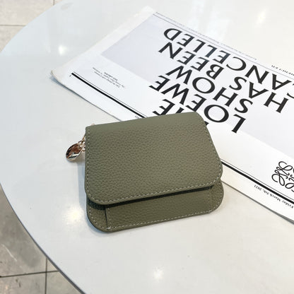 Women's Leather Card Holder green gray