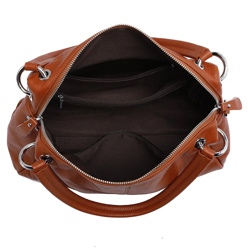 Leather Women's Tote Shoulder Bag Handbag interior