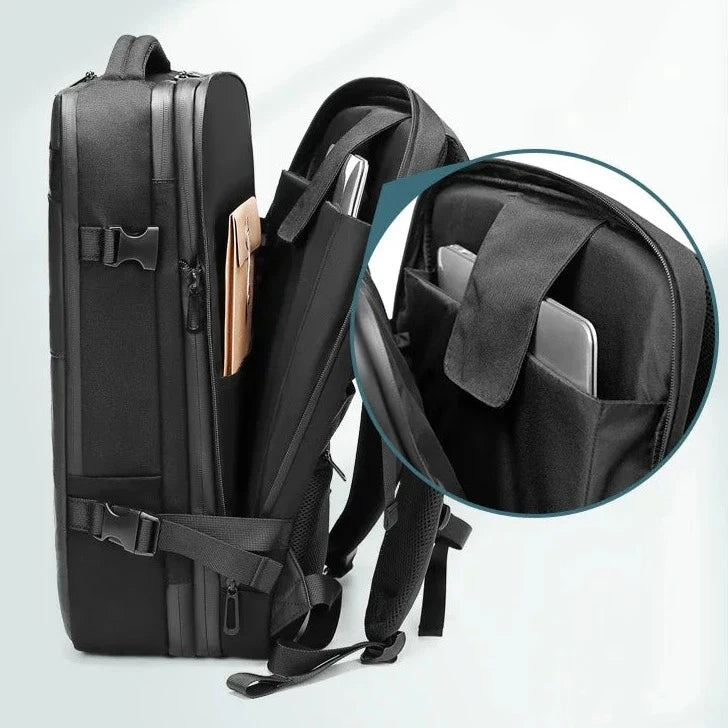 Expandable RZTX Airbag Backpack Compress Space Saving laptop USB interiotr