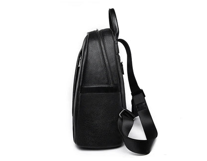 Minimalist Leather Travel Backpack side