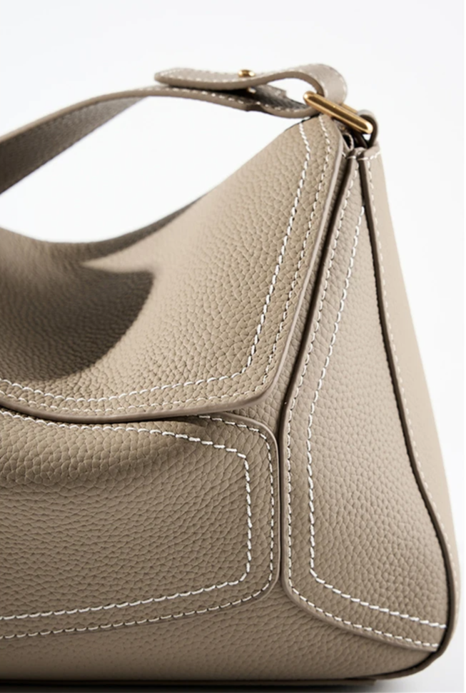 Geometric Genuine Leather Bag close up