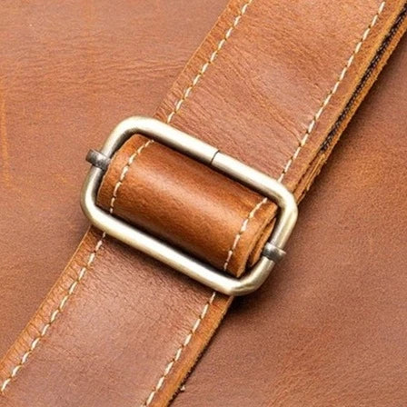 Leather Briefcase Classic retro vintage buckle