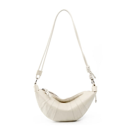 Leather Croissant Handbag – Stylish, Spacious, and Durable | Women's Croissant Handbag Leather white