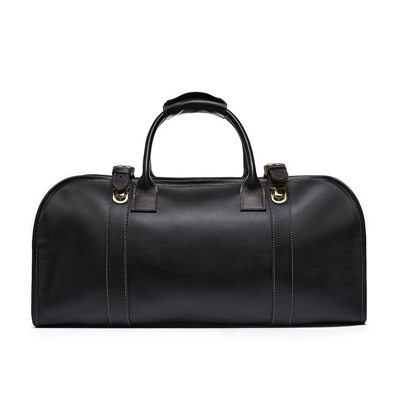 Leather Vintage Travel Duffle Bag Weekender black