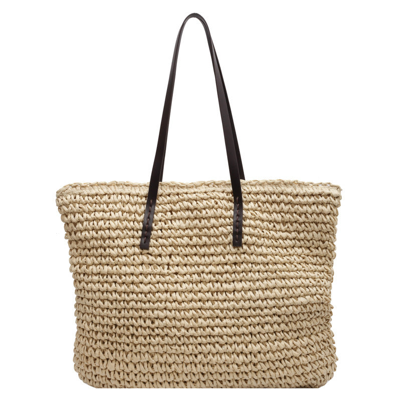 Straw Tote Summer beach bag beige