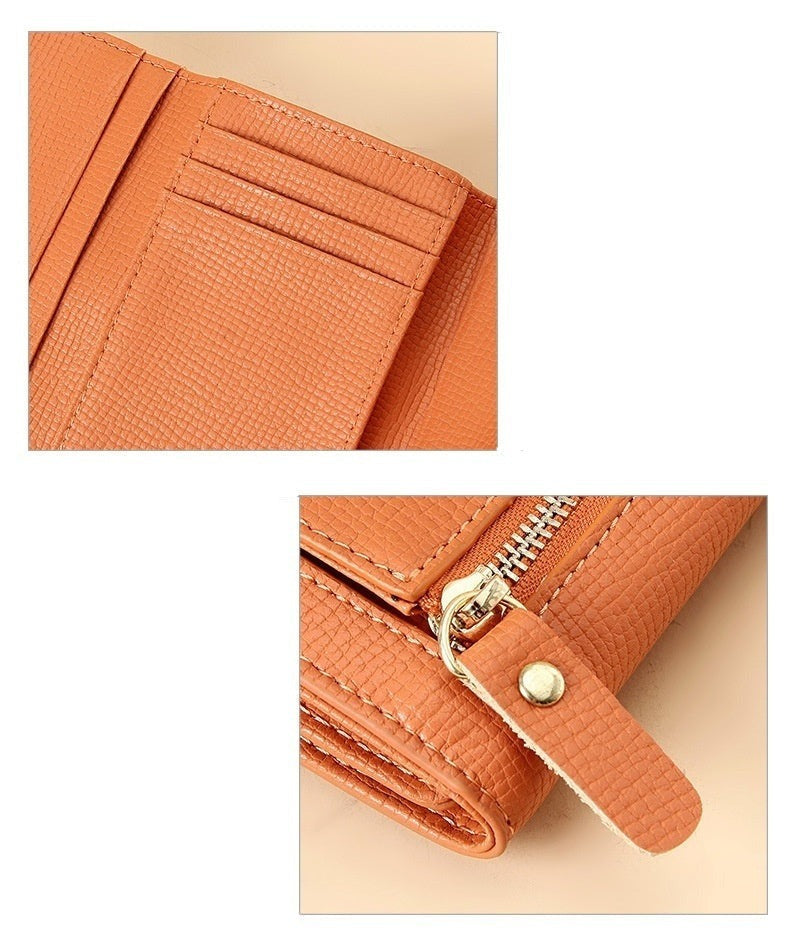 Women's Small Leather Wallet with Multiple Card Slots detail