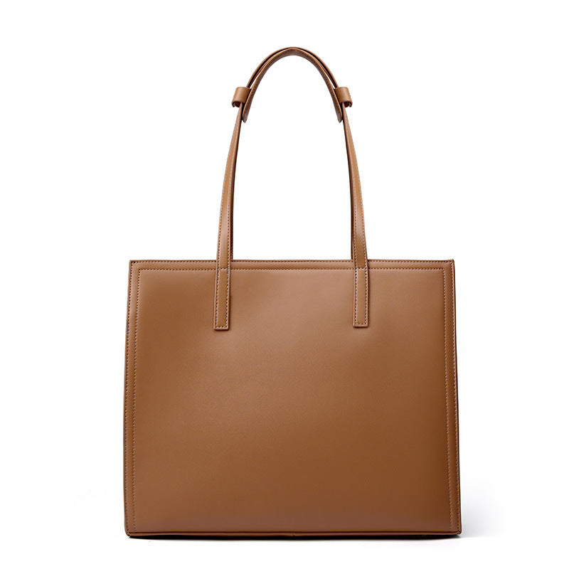 Serena Genuine Leather Tote - work bag brown