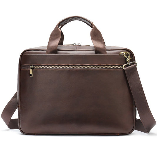 Men's Tote Leather Briefcase Laptop Bag