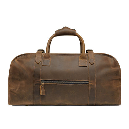 Leather Vintage Travel Duffle Bag Weekender coffee brown