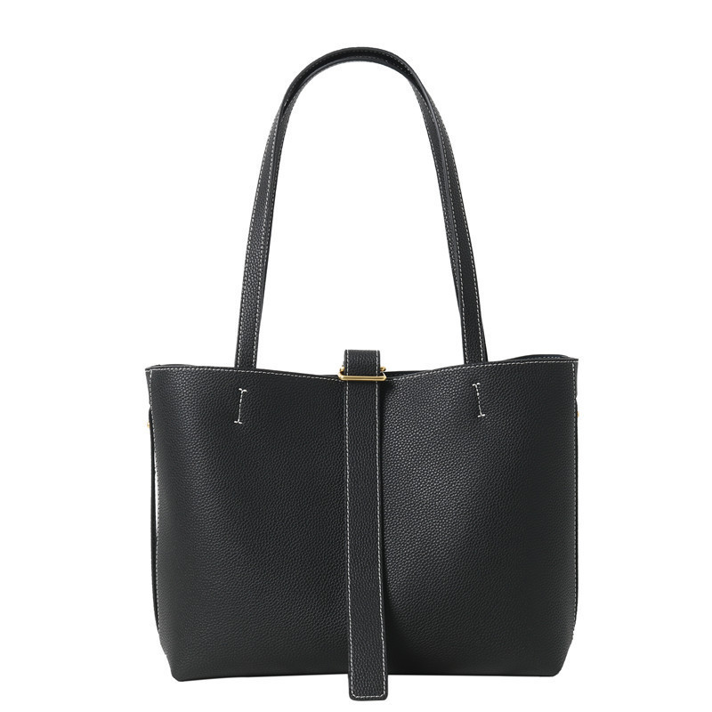 Leather Women's Commuter Tote Handbag bucket black option