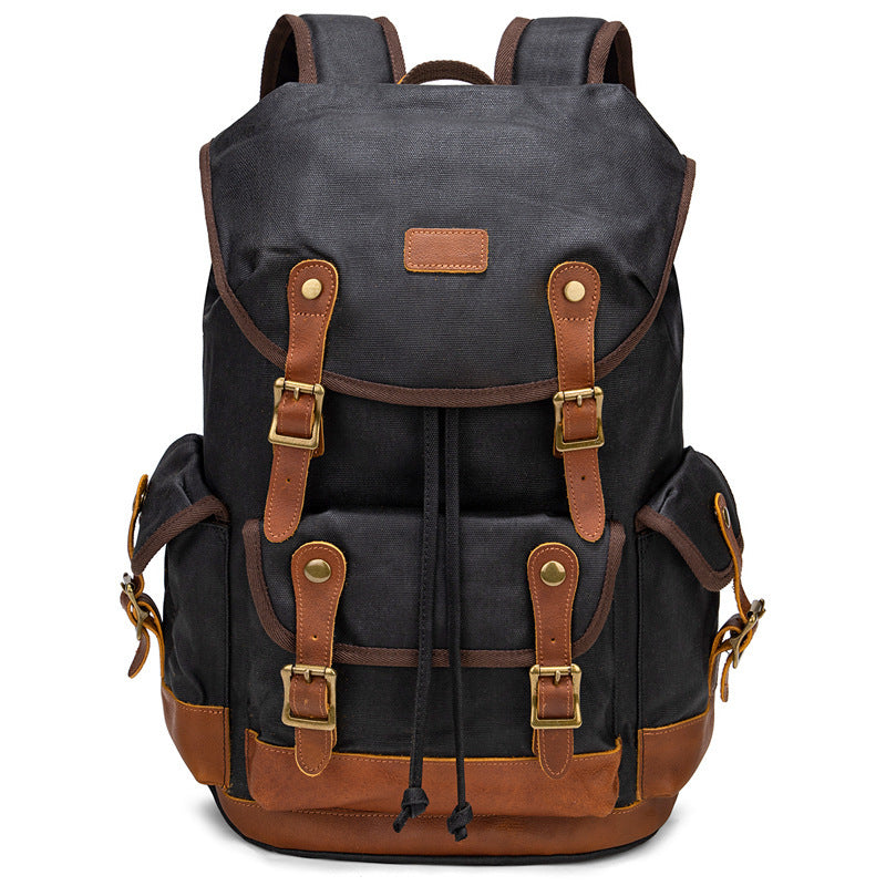 Rugged Explorer Waterproof Canvas Backpack black