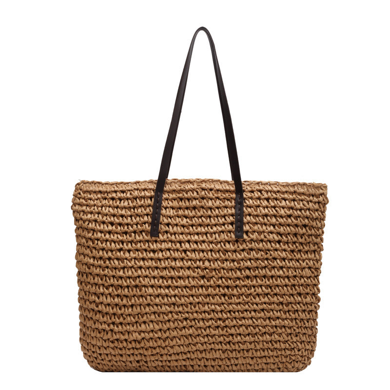 Straw Tote Summer beach bag tan