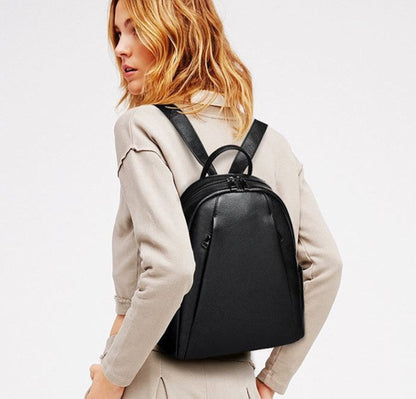 Minimalist Leather Travel Backpack model