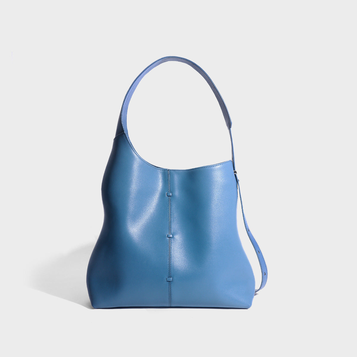 Iris Leather Tote Bag blue