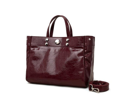 Celeste Genuine Leather Handbag maroon with strap