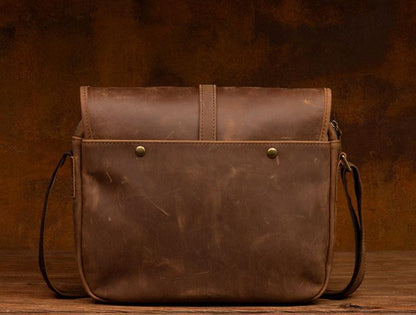 Sleek and Stylish Genuine Leather Crossbody Shoulder Bag for Men back