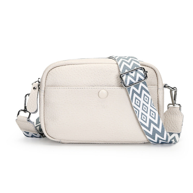 Leather Elegance Shoulder Bag for Women small white