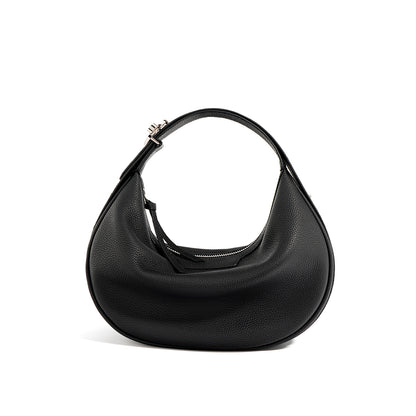 Hobo Women's Leather Handbag Half moon Shoulder bag black