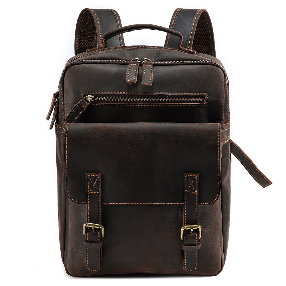 Genuine Leather Men's Backpack display