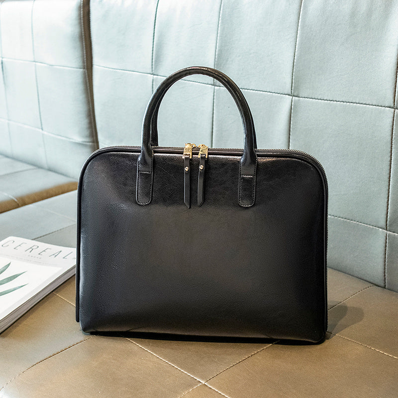 Women's Leather Briefcase - The Ultimate Stylish Organizer black