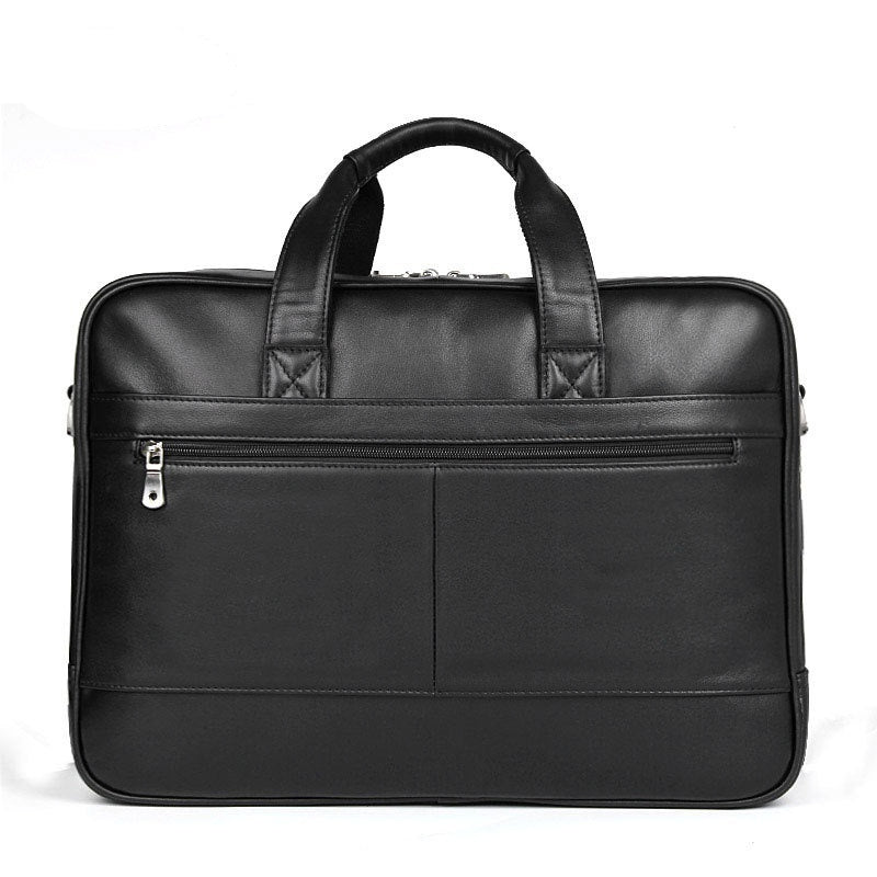 Executive Edge Leather Briefcase Large shoulder bag rear