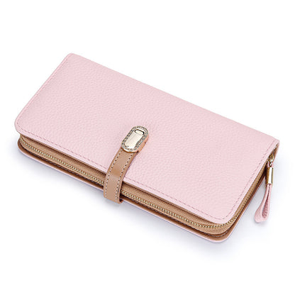  Large-Capacity Zipper Wallet for Women pink